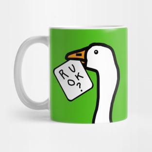 Portrait of a Goose with Stolen R U OK Sign Mug